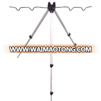 Aluminum Portable 3 Sections Telescopic Tripod Stand Fishing Rod Holder